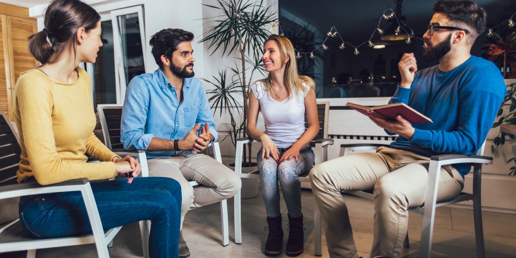 group of friends hanging out